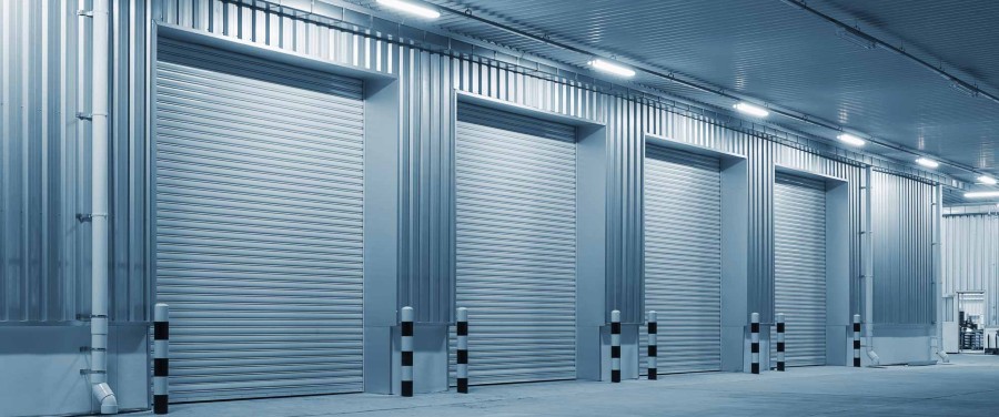 Internal view of industrial roller doors