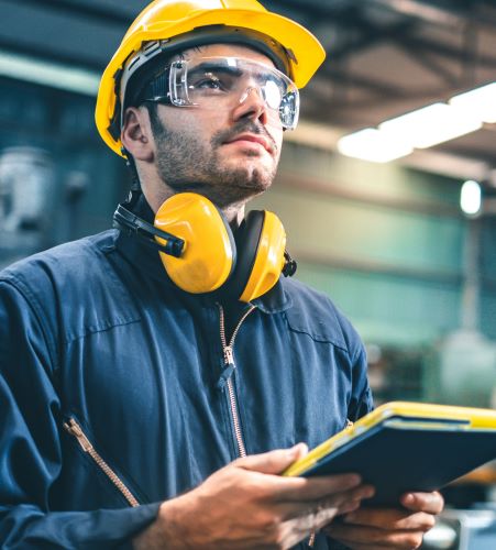 Worker in hard hat